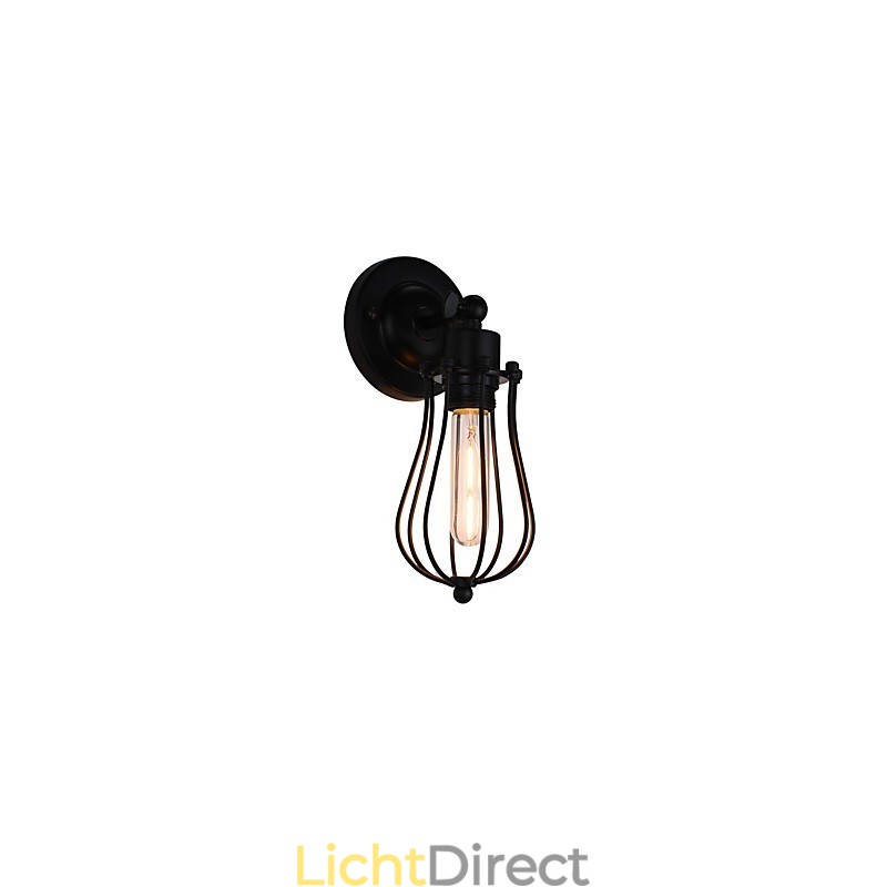 Geschilderde stalen wandlamp Dumb Black American Coffee Decoratie Retro wandlamp Lichtzwaardlamp op de muur