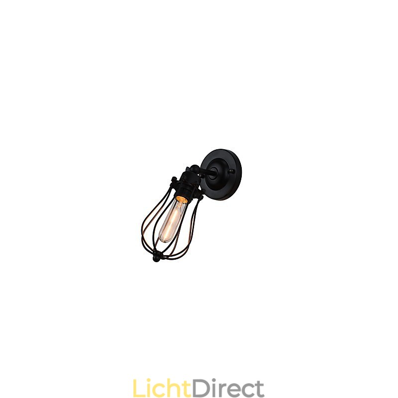 Geschilderde stalen wandlamp Dumb Black American Coffee Decoratie Retro wandlamp Lichtzwaardlamp op de muur