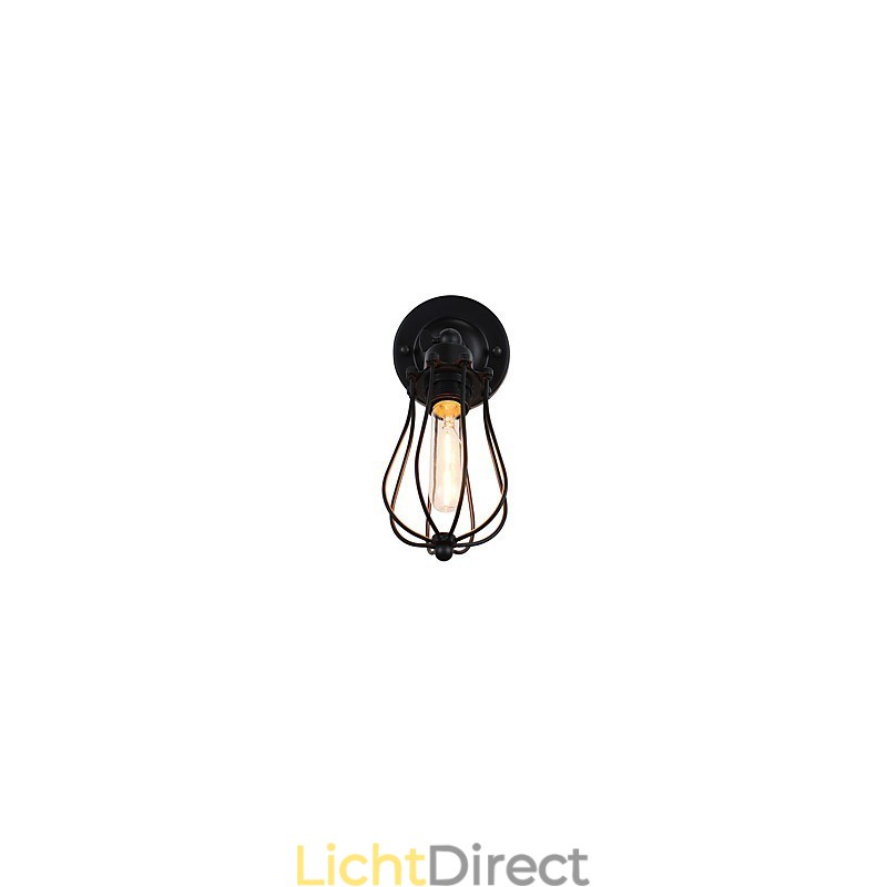 Geschilderde stalen wandlamp Dumb Black American Coffee Decoratie Retro wandlamp Lichtzwaardlamp op de muur
