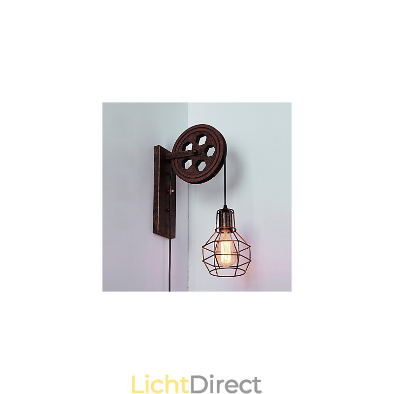 Industriële Retro IJzeren Wandlamp Creatieve Persoonlijkheid Lift Pulley Wandlamp