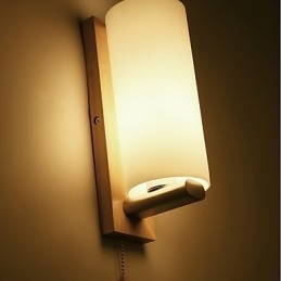 Nieuwigheid Landelijke functie voor Mini Stijl Oogbescherming Sfeerverlichting Wandlampen Wandlamp Log Hout Slaapkamer Nachtkastje Lamp