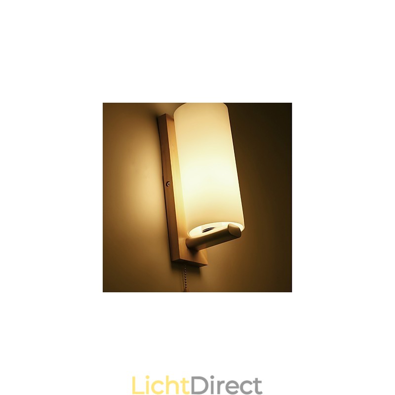 Nieuwigheid Landelijke functie voor Mini Stijl Oogbescherming Sfeerverlichting Wandlampen Wandlamp Log Hout Slaapkamer Nachtkastje Lamp
