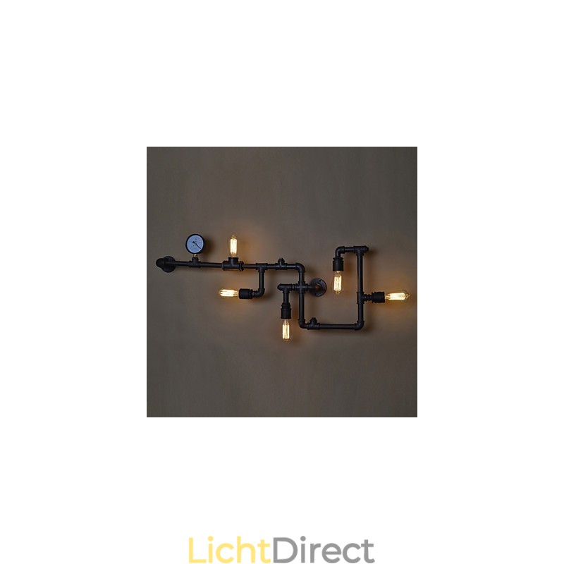 Loft Industriële Wandlampen Antieke Edison Wandlampen met Bollen Vintage Pijp Wandlamp voor Woonkamerverlichting