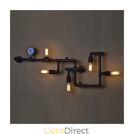 Loft Industriële Wandlampen Antieke Edison Wandlampen met Bollen Vintage Pijp Wandlamp voor Woonkamerverlichting Loft Industriële Wandlampen Antieke Edison Wandlampen met Bollen Vintage Pijp Wandlamp voor Woonkamerverlichting