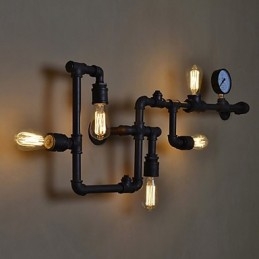 Loft Industriële Wandlampen Antieke Edison Wandlampen met Bollen Vintage Pijp Wandlamp voor Woonkamerverlichting