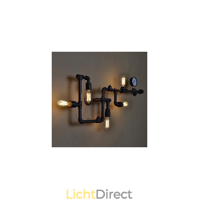 Loft Industriële Wandlampen Antieke Edison Wandlampen met Bollen Vintage Pijp Wandlamp voor Woonkamerverlichting