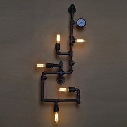 Loft Industriële Wandlampen Antieke Edison Wandlampen met Bollen Vintage Pijp Wandlamp voor Woonkamerverlichting