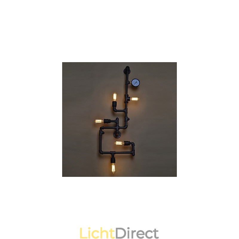 Loft Industriële Wandlampen Antieke Edison Wandlampen met Bollen Vintage Pijp Wandlamp voor Woonkamerverlichting