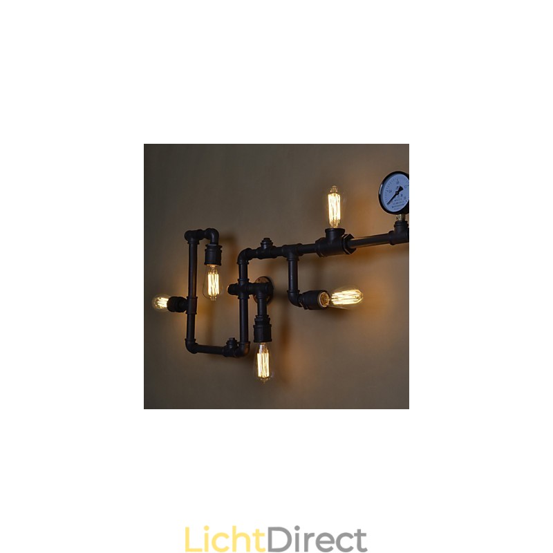 Loft Industriële Wandlampen Antieke Edison Wandlampen met Bollen Vintage Pijp Wandlamp voor Woonkamerverlichting