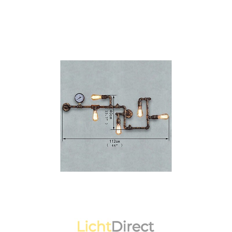 Loft Industriële Wandlampen Antieke Edison Wandlampen met Bollen Vintage Pijp Wandlamp voor Woonkamerverlichting