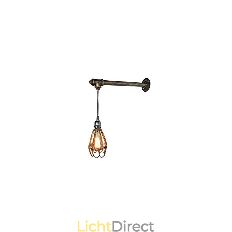 Loft vintage wandlamp lamp restaurant café gang bar Iron Cage wandlamp industrie IJzeren pijpverlichting