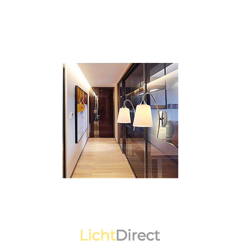 Moderne minimalistische glazen nachtkastje gangpad hotelkamer wandlamp