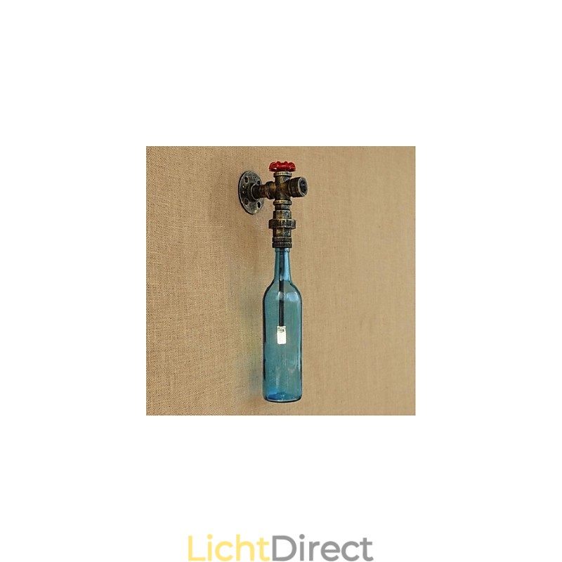 Wandschakelaar met waterpijpfles wandlamp
