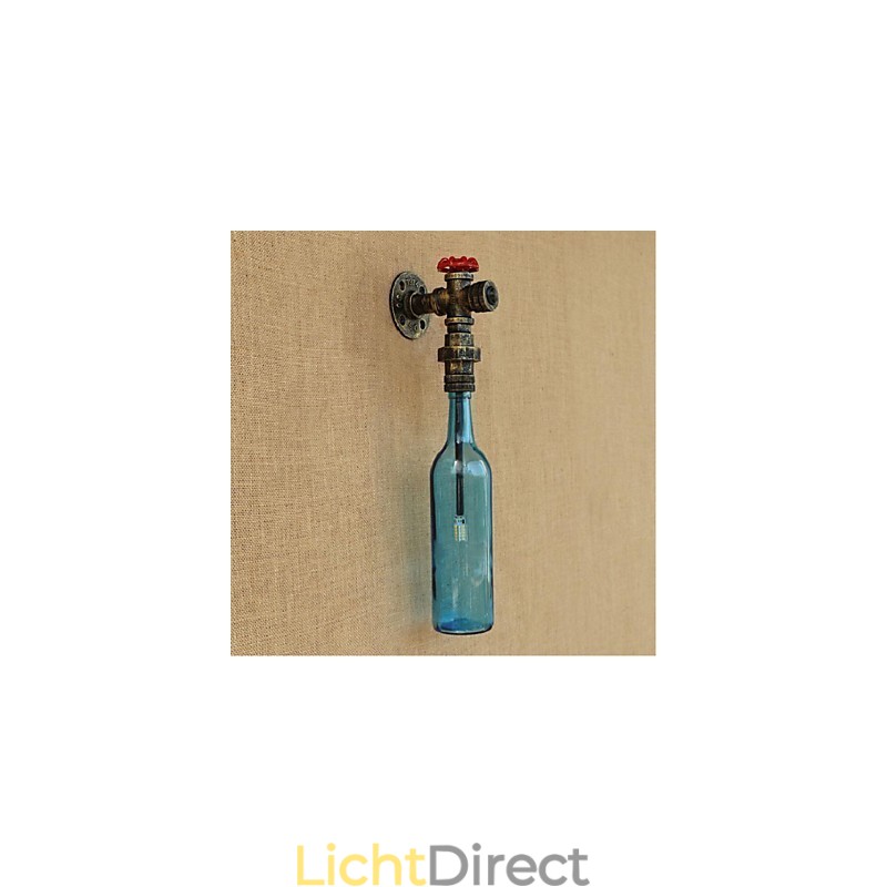 Wandschakelaar met waterpijpfles wandlamp