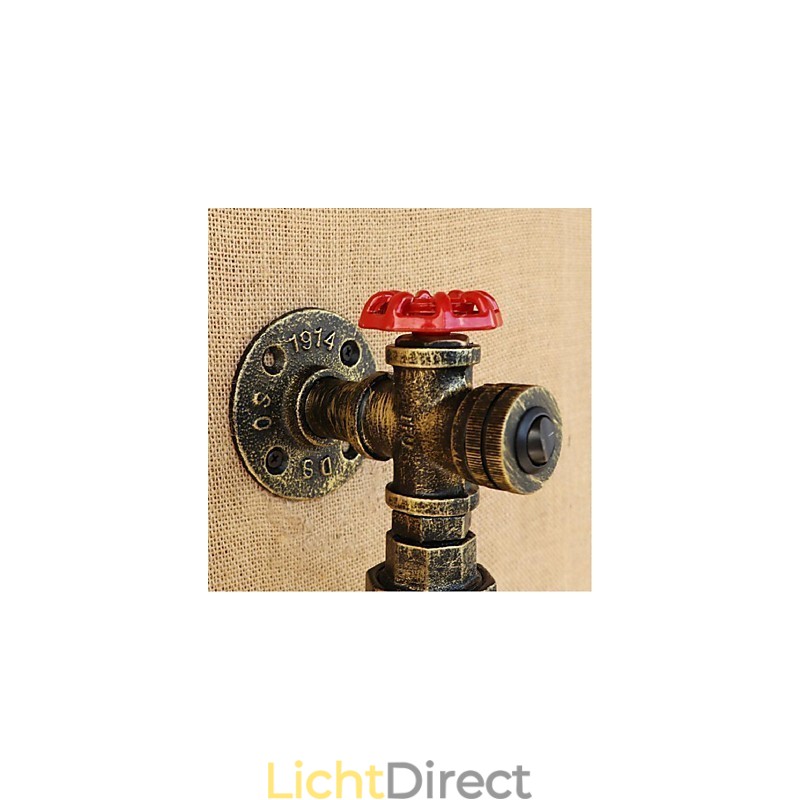 Wandschakelaar met waterpijpfles wandlamp