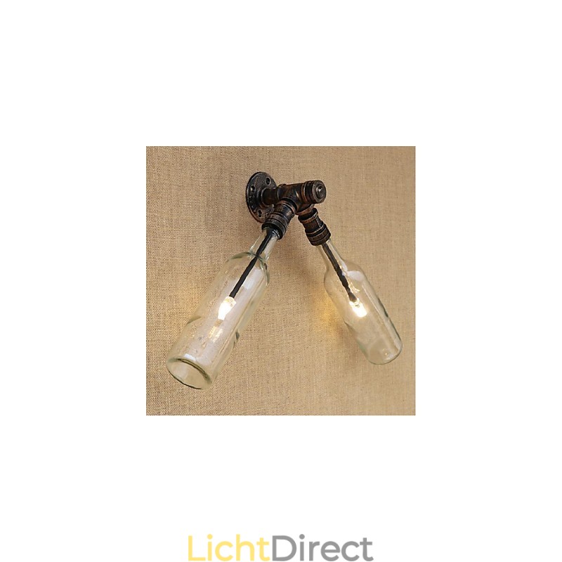 Retro American Village Creative Industry Wind Designer Waterfles Wandlamp Wandlamp Blauw Transparant