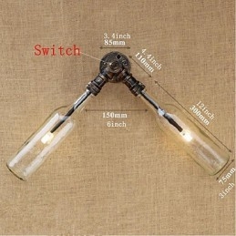 Retro American Village Creative Industry Wind Designer Waterfles Wandlamp Wandlamp Blauw Transparant