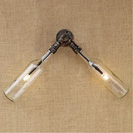 Retro American Village Creative Industry Wind Designer Waterfles Wandlamp Wandlamp Blauw Transparant