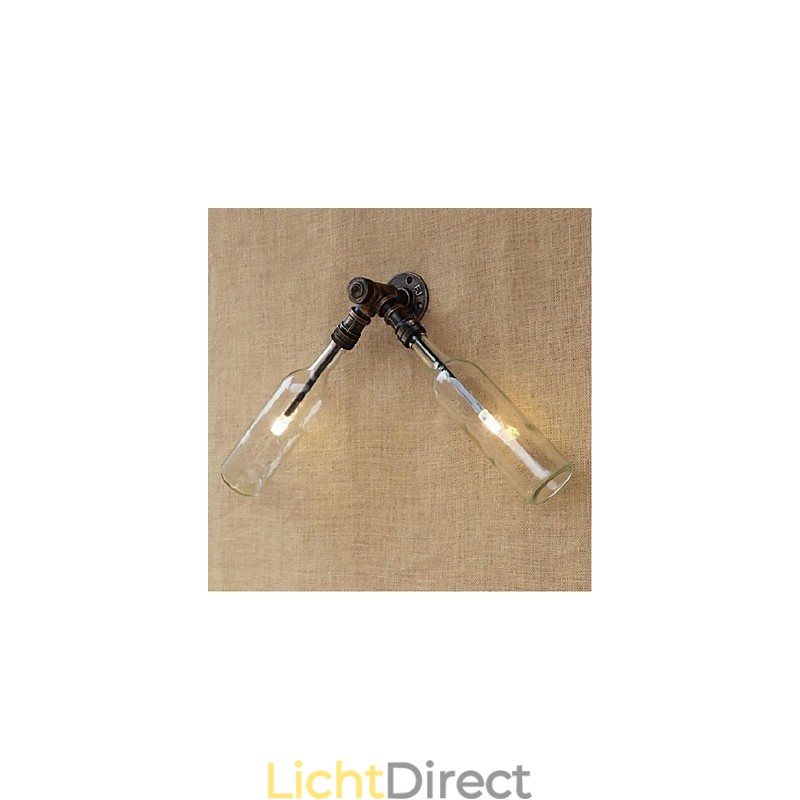 Retro American Village Creative Industry Wind Designer Waterfles Wandlamp Wandlamp Blauw Transparant