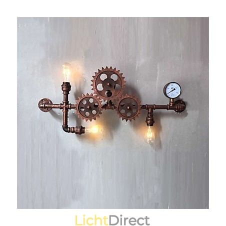 Vintage industriële pijp wandlampen hout tandwielvorm creatieve draaibare verlichting restaurant café bar decoratie verlichting Vintage industriële pijp wandlampen hout tandwielvorm creatieve draaibare verlichting restaurant café bar decoratie verlichting