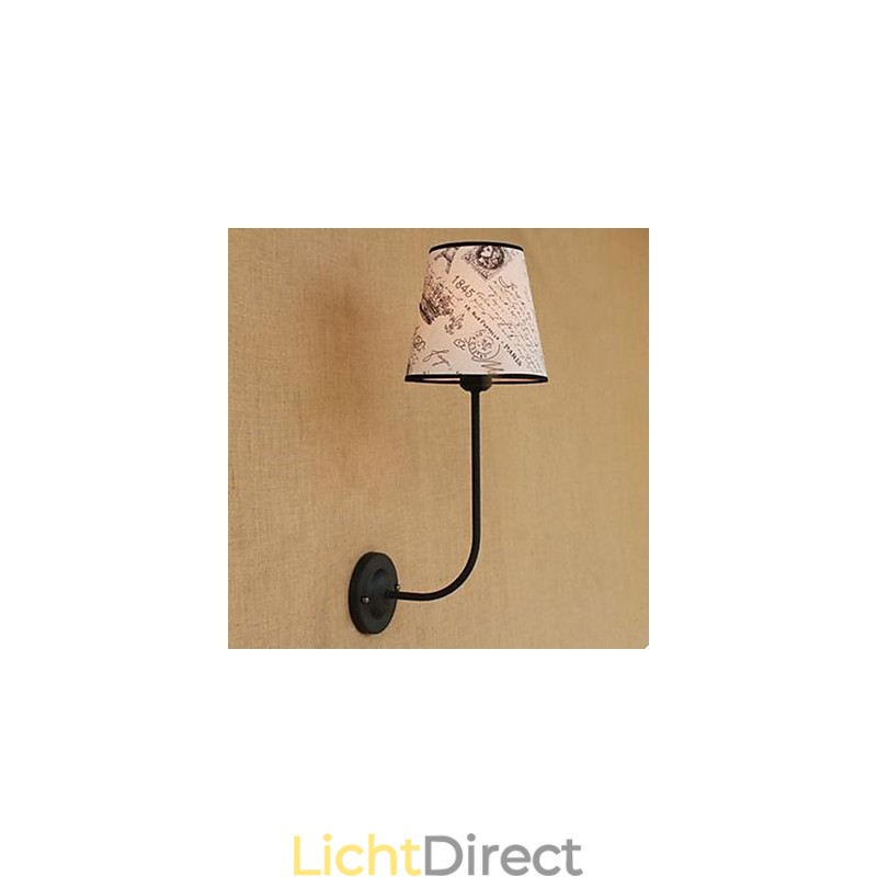 Moderne bondige mode bar restaurant nostalgische ontbijt stoffen hoes wandlamp smeedijzeren bocht