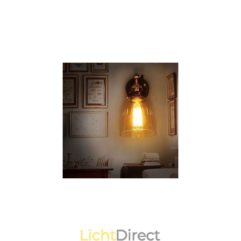 Industriële Edison Simplicity Glazen Wandlamp Metalen Basiskap Eetkamer Studeerkamer Kantoor Gang Wandlamp
