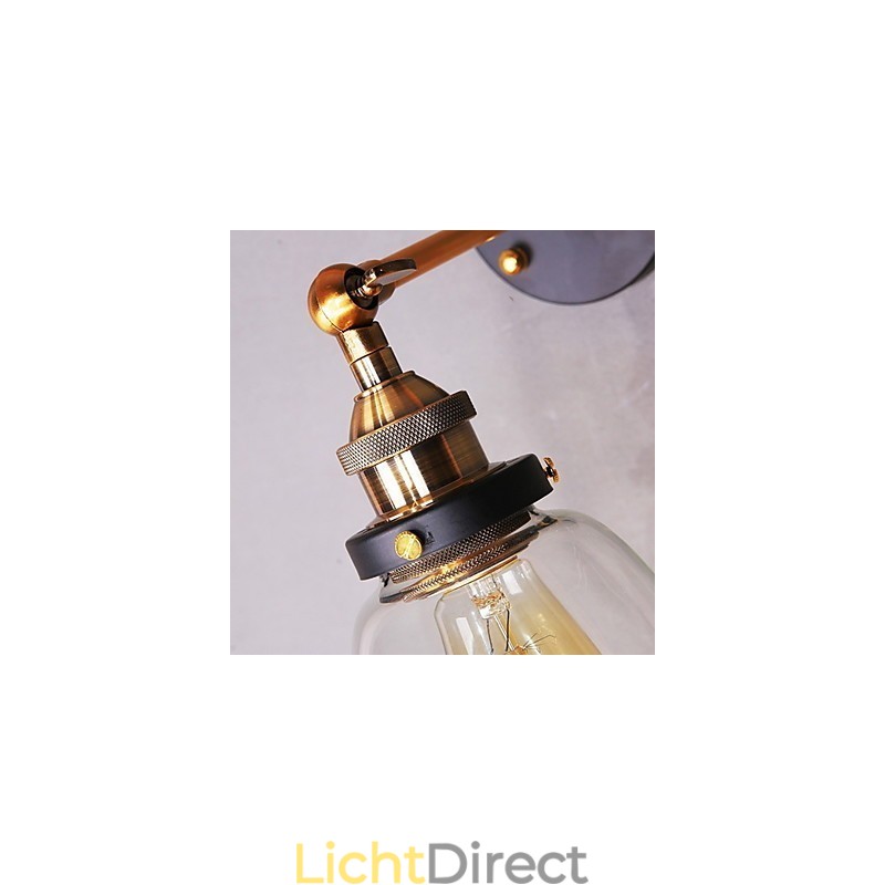 Industriële Edison Simplicity Glazen Wandlamp Metalen Basiskap Eetkamer Studeerkamer Kantoor Gang Wandlamp