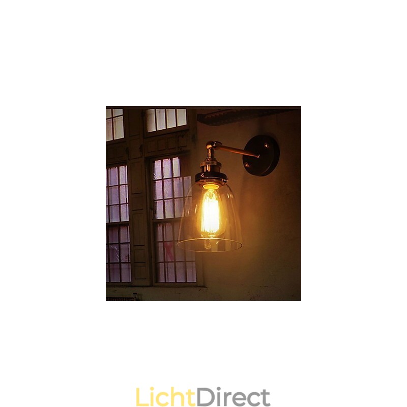 Industriële Edison Simplicity Glazen Wandlamp Metalen Basiskap Eetkamer Studeerkamer Kantoor Gang Wandlamp