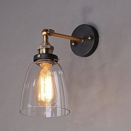 Industriële Edison Simplicity Glazen Wandlamp Metalen Basiskap Eetkamer Studeerkamer Kantoor Gang Wandlamp