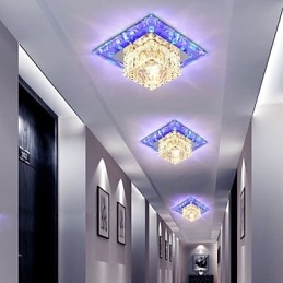 Mini Kristallen Plafondlamp Spotlight 3W Creatieve Lamp Buislamp Kleurrijke Kleur Vierkante Koepellamp