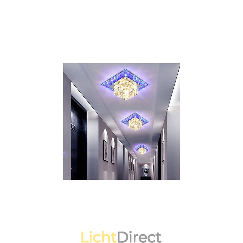 Mini Kristallen Plafondlamp Spotlight 3W Creatieve Lamp Buislamp Kleurrijke Kleur Vierkante Koepellamp