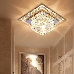 Mini Kristallen Plafondlamp Spotlight 3W Creatieve Lamp Buislamp Kleurrijke Kleur Vierkante Koepellamp