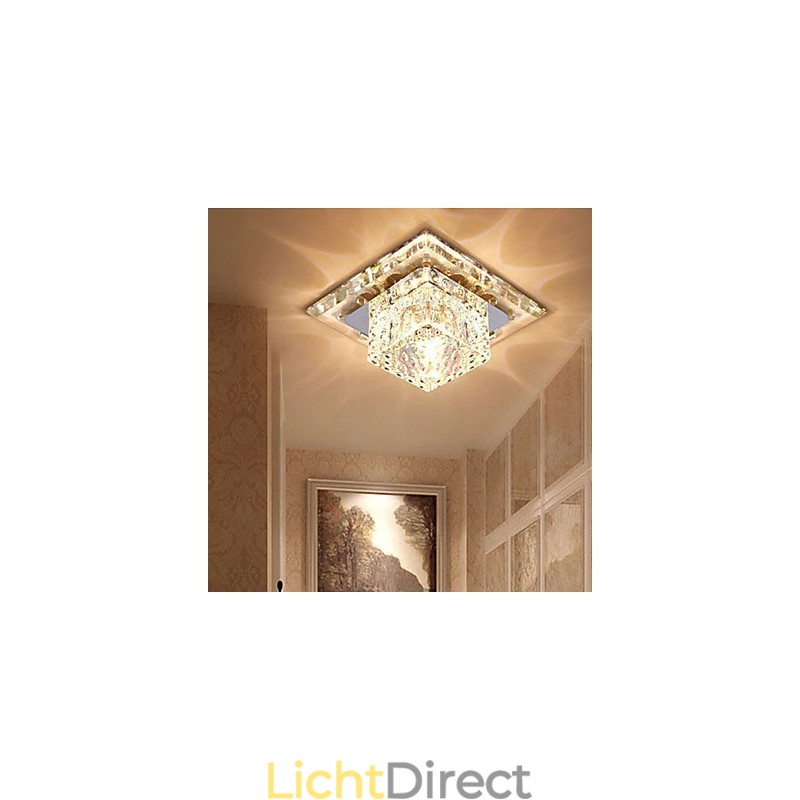 Mini Kristallen Plafondlamp Spotlight 3W Creatieve Lamp Buislamp Kleurrijke Kleur Vierkante Koepellamp