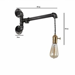 Vintage industriële buis wandlampen met schakelaar creatieve verlichting restaurant café bar decoratieve verlichting met 1 licht geverfde afwerking