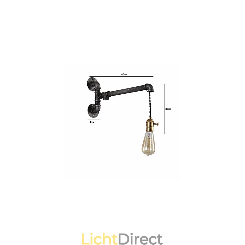 Vintage industriële buis wandlampen met schakelaar creatieve verlichting restaurant café bar decoratieve verlichting met 1 licht geverfde afwerking