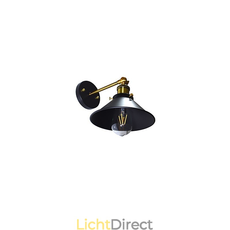 Verf enkele muur ijzeren wandlamp domme zwarte lichtzwaardlamp op muur