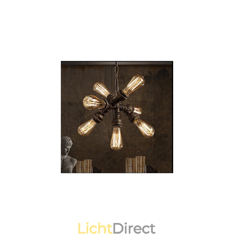 Amerikaanse industriële waterpijp retro stijl wind 7 lichts hanglamp