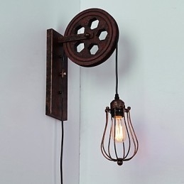 Industriële Retro IJzeren Wandlamp Creatieve Persoonlijkheid Lift Pulley Wandlamp