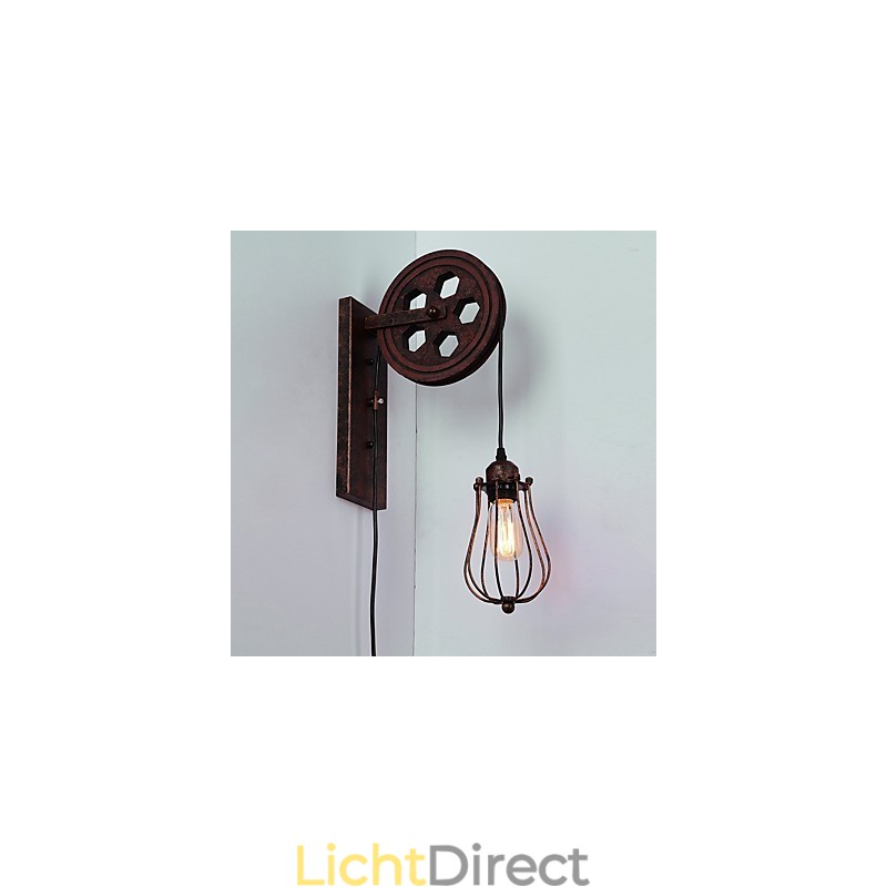 Industriële Retro IJzeren Wandlamp Creatieve Persoonlijkheid Lift Pulley Wandlamp