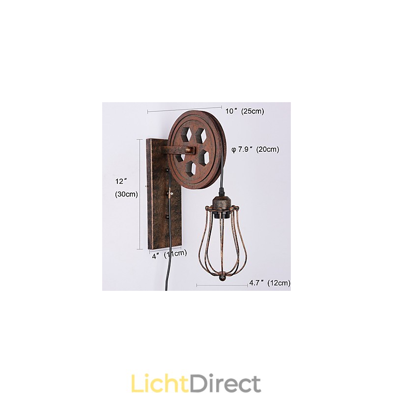 Industriële Retro IJzeren Wandlamp Creatieve Persoonlijkheid Lift Pulley Wandlamp