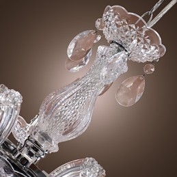 Upligh Chrome Plafondlamp Kaarslicht Acryl Armatuur Kroonluchter Hanglamp