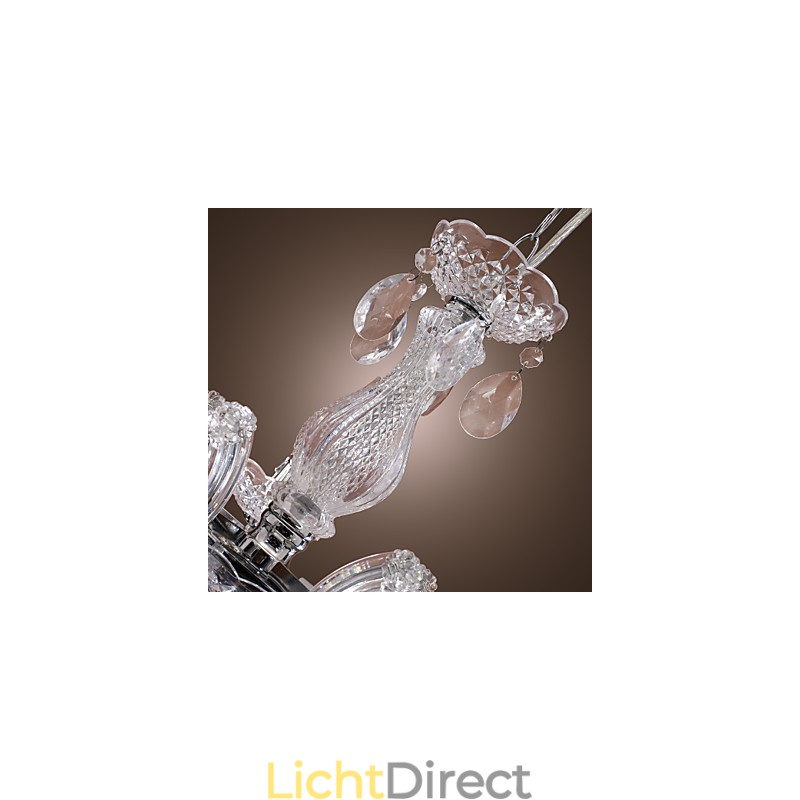 Upligh Chrome Plafondlamp Kaarslicht Acryl Armatuur Kroonluchter Hanglamp
