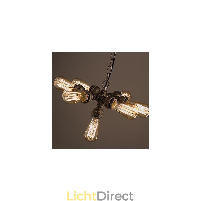 Amerikaanse industriële waterpijp retro stijl wind 7 lichts hanglamp