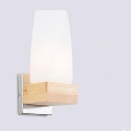 Simplicity Nordic Wood Art Woonkamer Gang Balkon Glas Massief Houten Wandlamp Van Slaapkamer Het Hoofd Van Een Bed