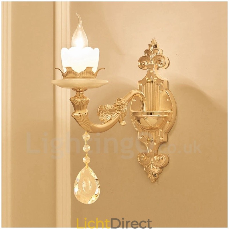 Enkelvoudige lamp Traditionele klassieke woonkamer Eetkamer Slaapkamer Metalen luxe binnenwandlampen