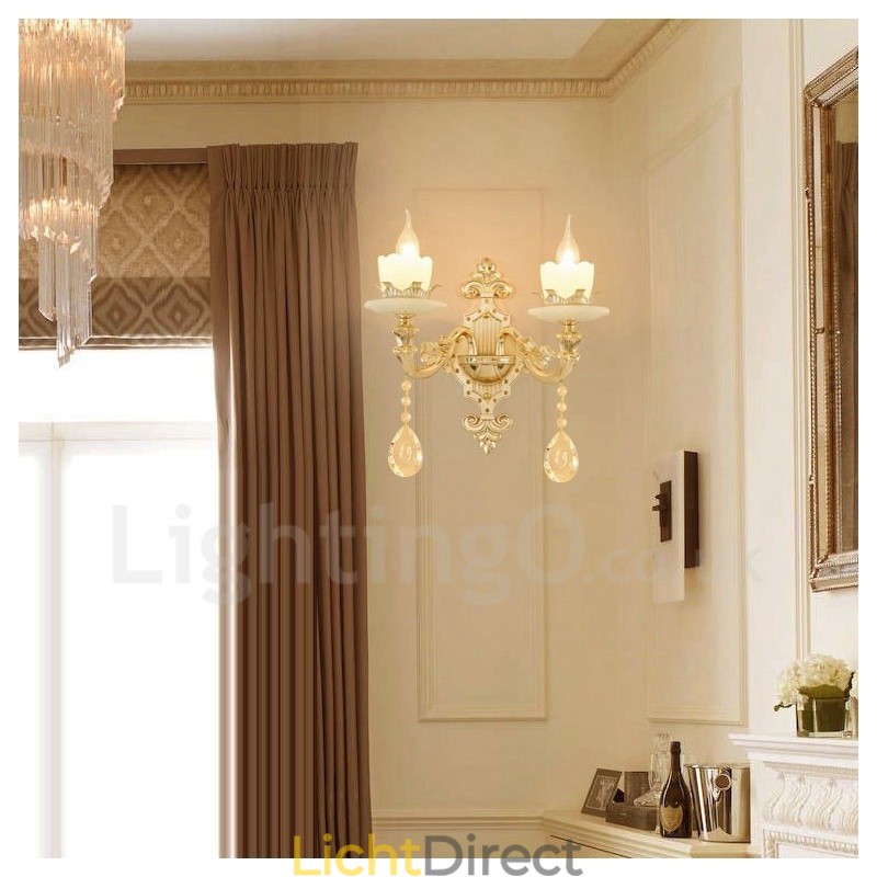 2 Lichte Traditionele Klassieke Woonkamer Eetkamer Slaapkamer Metalen Binnen Wandlampen
