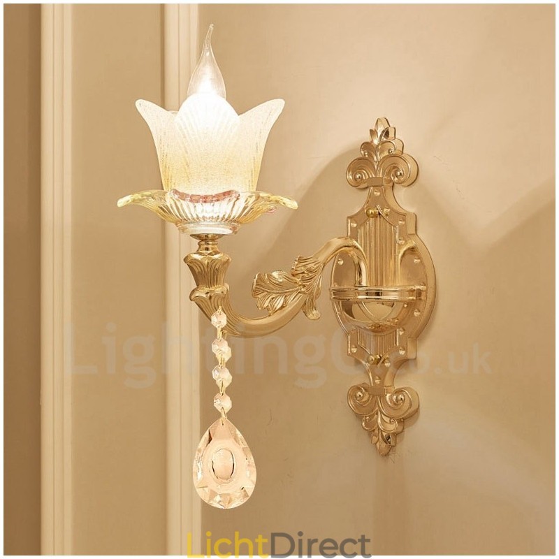 Enkelvoudige lamp Traditionele klassieke woonkamer Eetkamer Slaapkamer Metalen kaars Binnen wandlampen
