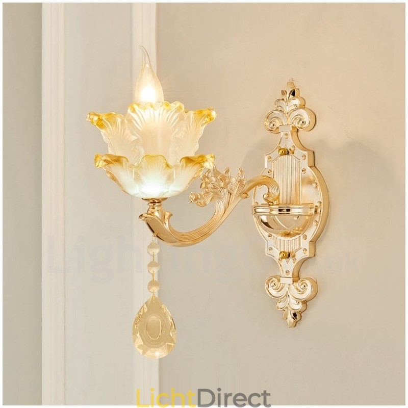 Enkelvoudige lamp Traditionele klassieke woonkamer Eetkamer Slaapkamer Metalen luxe binnenwandlampen