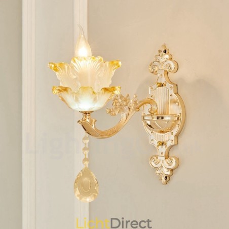 Enkelvoudige lamp Traditionele klassieke woonkamer Eetkamer Slaapkamer Metalen luxe binnenwandlampen