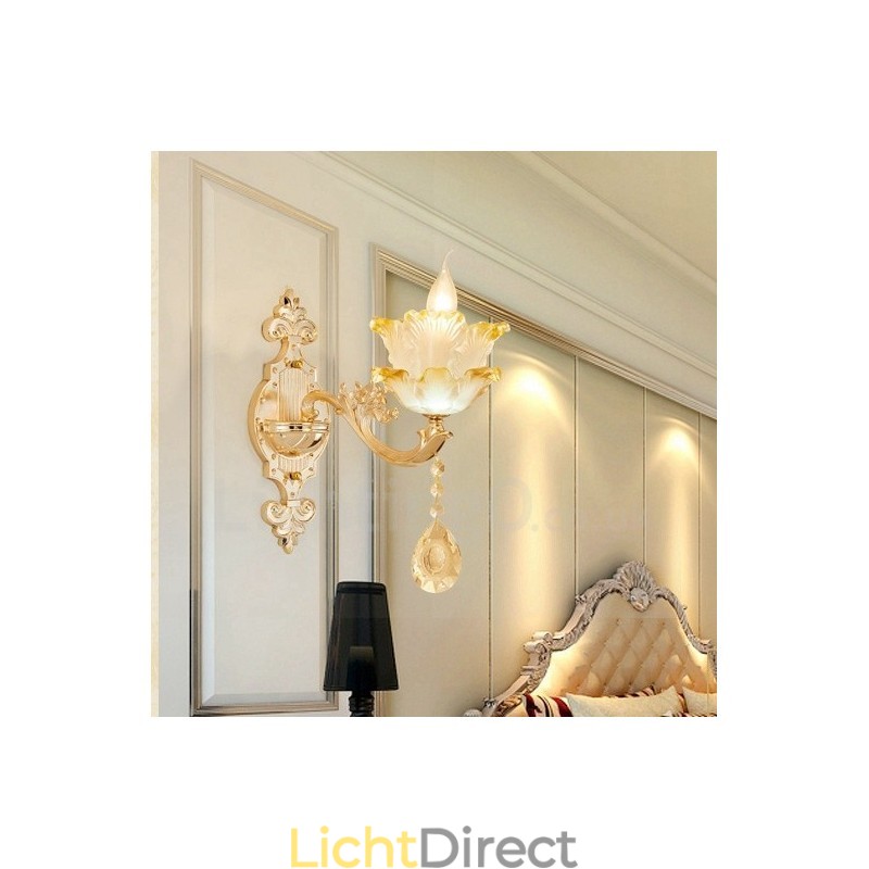 Enkelvoudige lamp Traditionele klassieke woonkamer Eetkamer Slaapkamer Metalen luxe binnenwandlampen